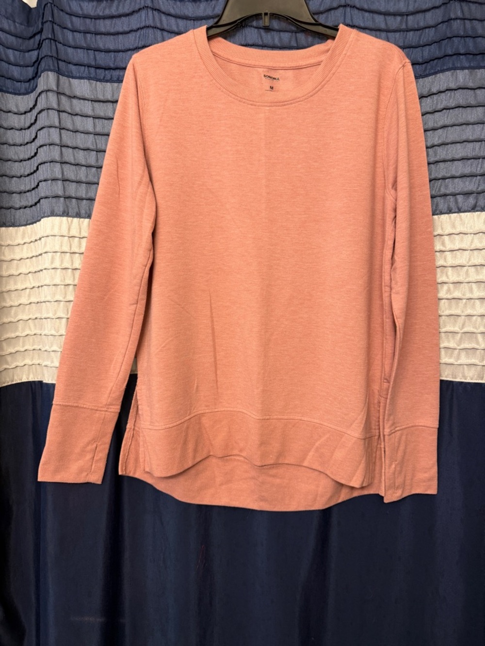 Sonoma Dusty Rose Long-Sleeve Crewneck Sweatshirt